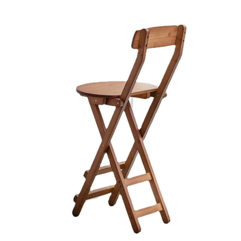 #Folding bar chairs, restaurant bar dining chairs, bamboo high stools, bar stools, home leisure chairs, simple backrest chairs
