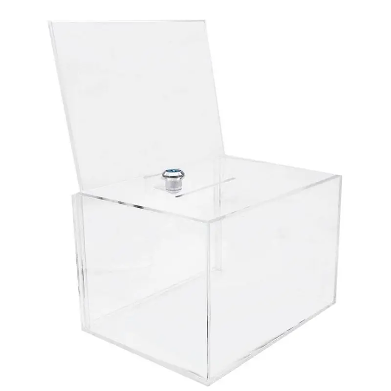 2X boîte à dons en acrylique - Boîte pour les votes, les œuvres caritatives, les sondages, les concours, les avis, les conseils, les commentaires-B12B
