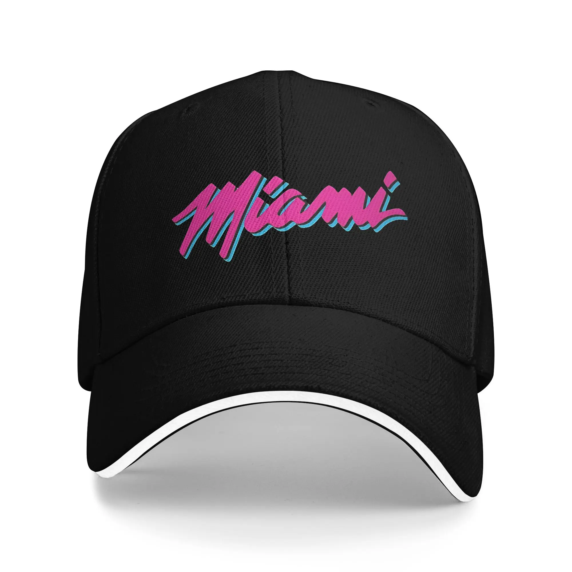 Miami Heat - Gorras tipo sándwich unisex, gorras de hip-hop, gorras de golf, gorras de béisbol de poliéster transpirable para verano