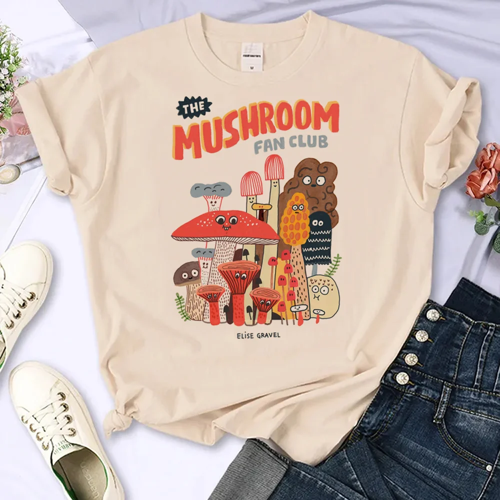 Cottagecore Mushroom t-shirts women funny streetwear tshirt female designer funny graphic clothes