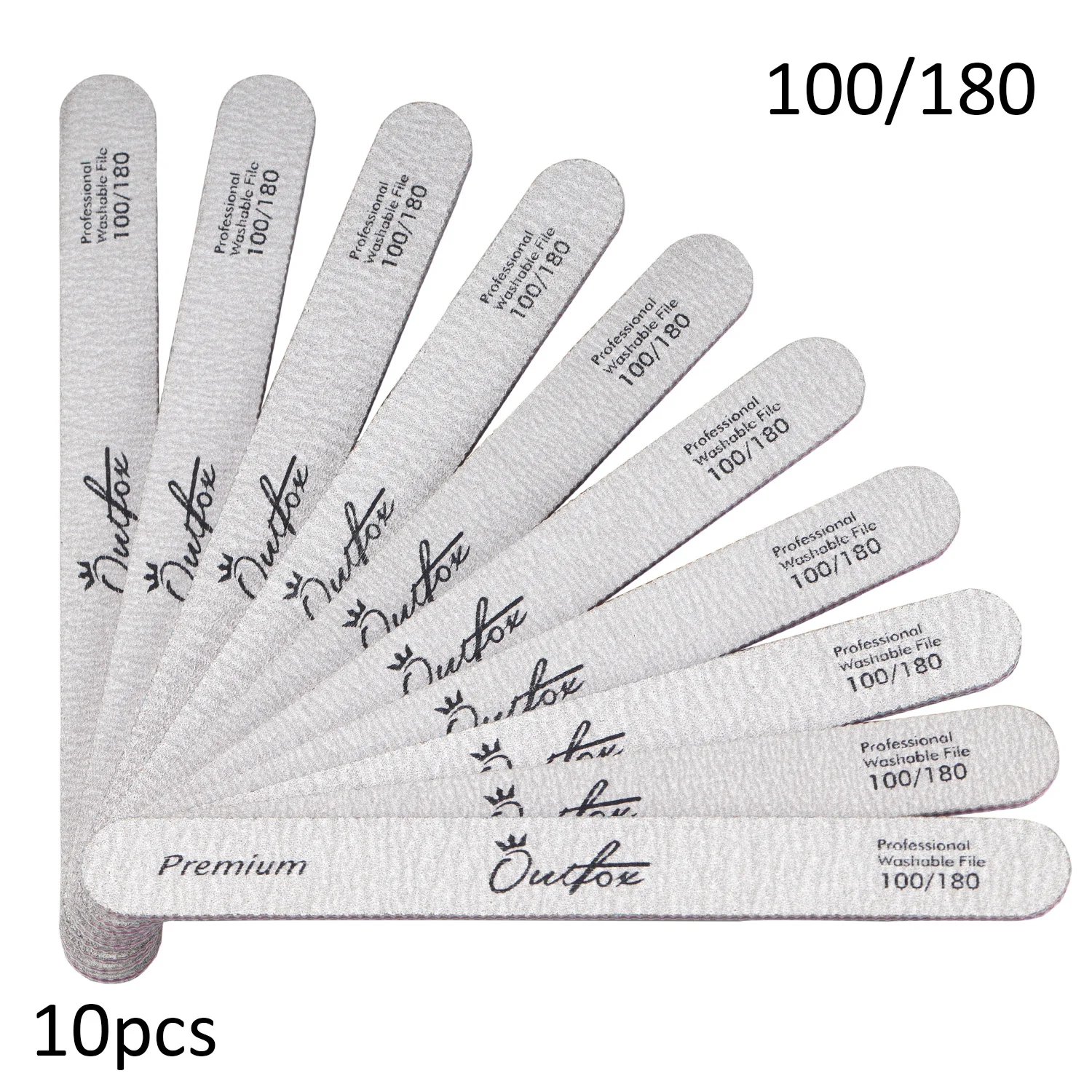 Straight Professional 100 180 Washable Nail File Buffer Half Moon Sandpaper Sanding Polishing File Disposable Manicure Art Tools