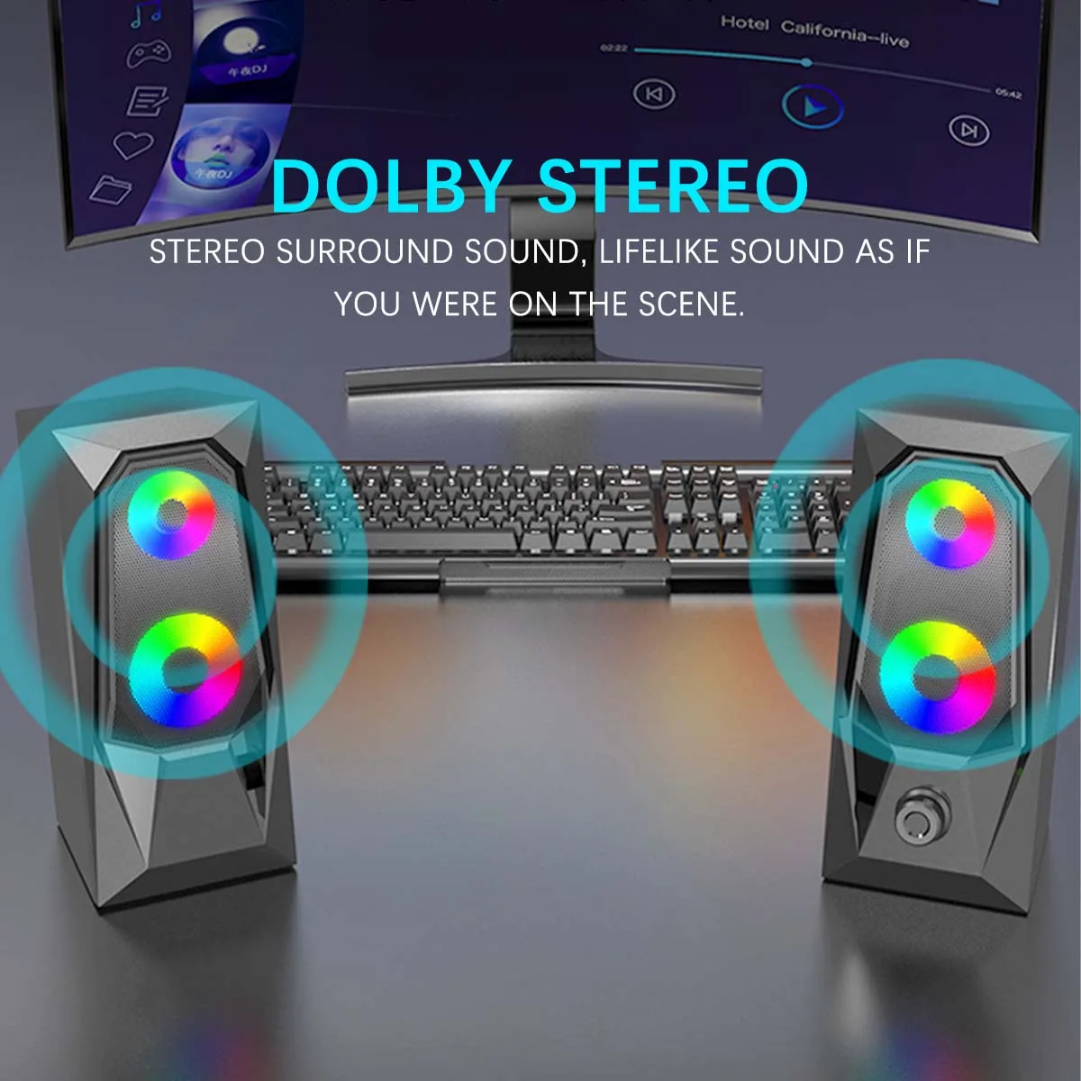 K7 potenti bassi USB Notebook altoparlanti Stereo Subwoofer RGB Light Wired altoparlante portatile a piena frequenza per PC Desktop Laptop