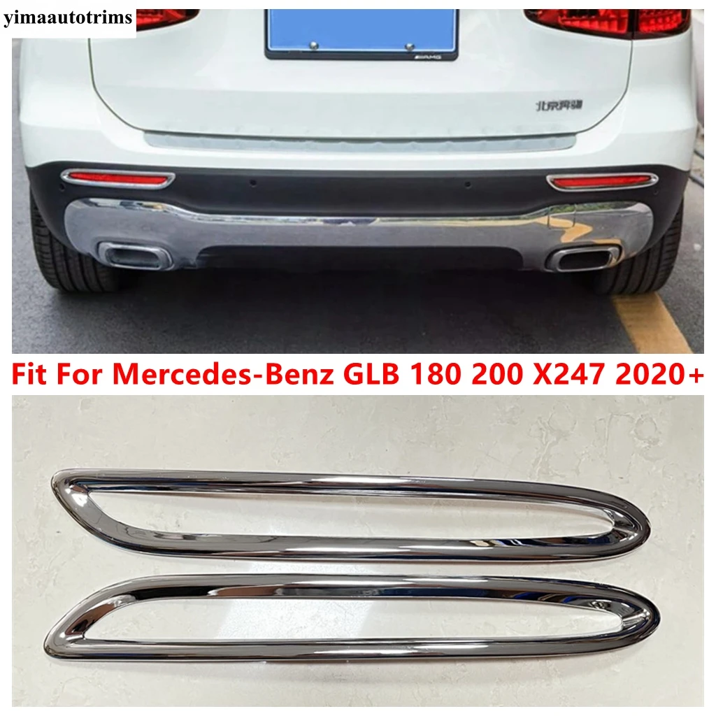 

ABS Chrome Car Rear Bumper Fog Lights Lamps Reflector Frame Covers Trim Accessories For Mercedes-Benz GLB 200 X247 2020 - 2023
