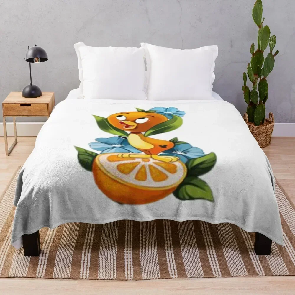 

Cute Orange Bird Throw Blanket Stain Resistant Cozy Warm Blanket