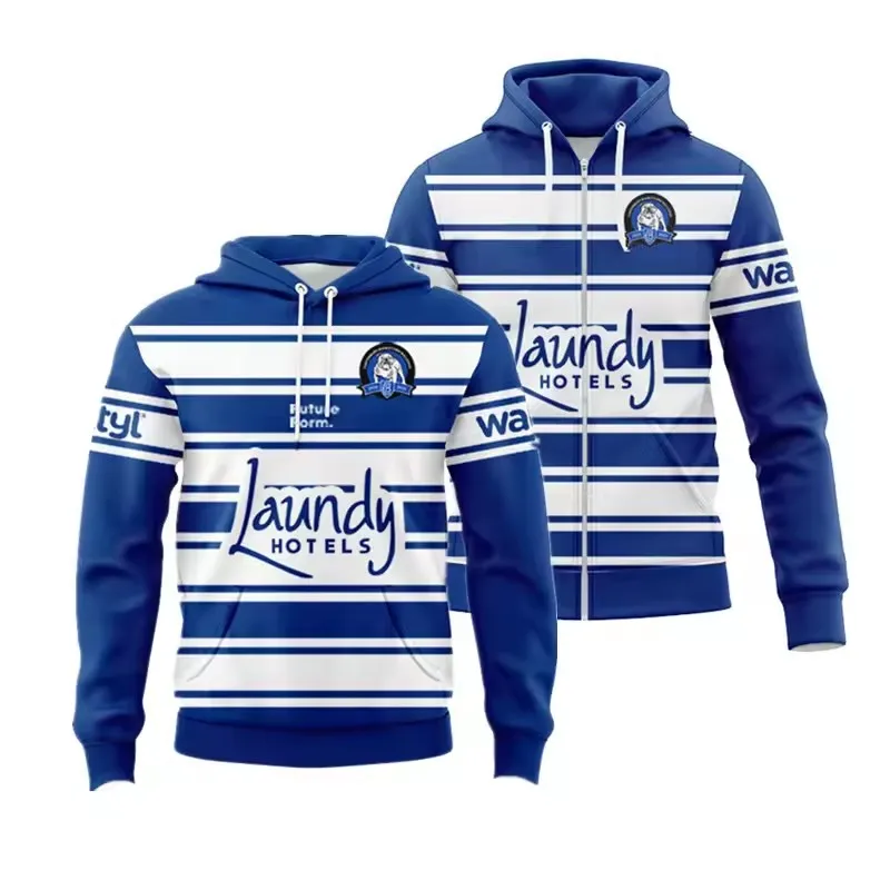 1935 Bulldogs CommemoratIve Zipper Hoodie Jersey - Mens Size: S-5XL （Print Custom Name Number）