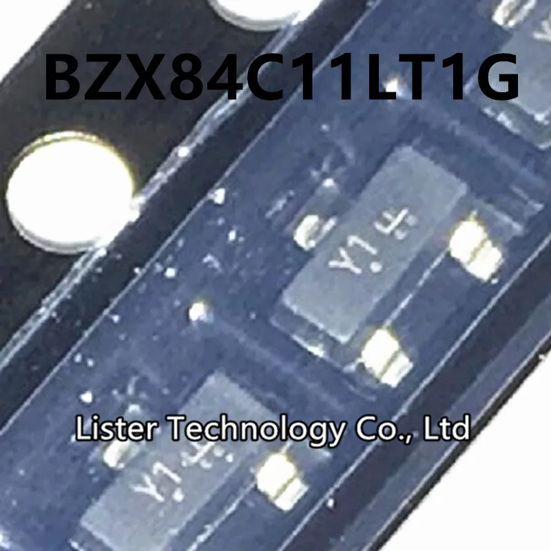 50~500pcs/lot New BZX84C11LT1G SOT-23 Marking:Y1 11V Zener diode BZX84C11 BZX84-C11 BZX84C-11V SOT23 SMD LBZX84C11LT1G