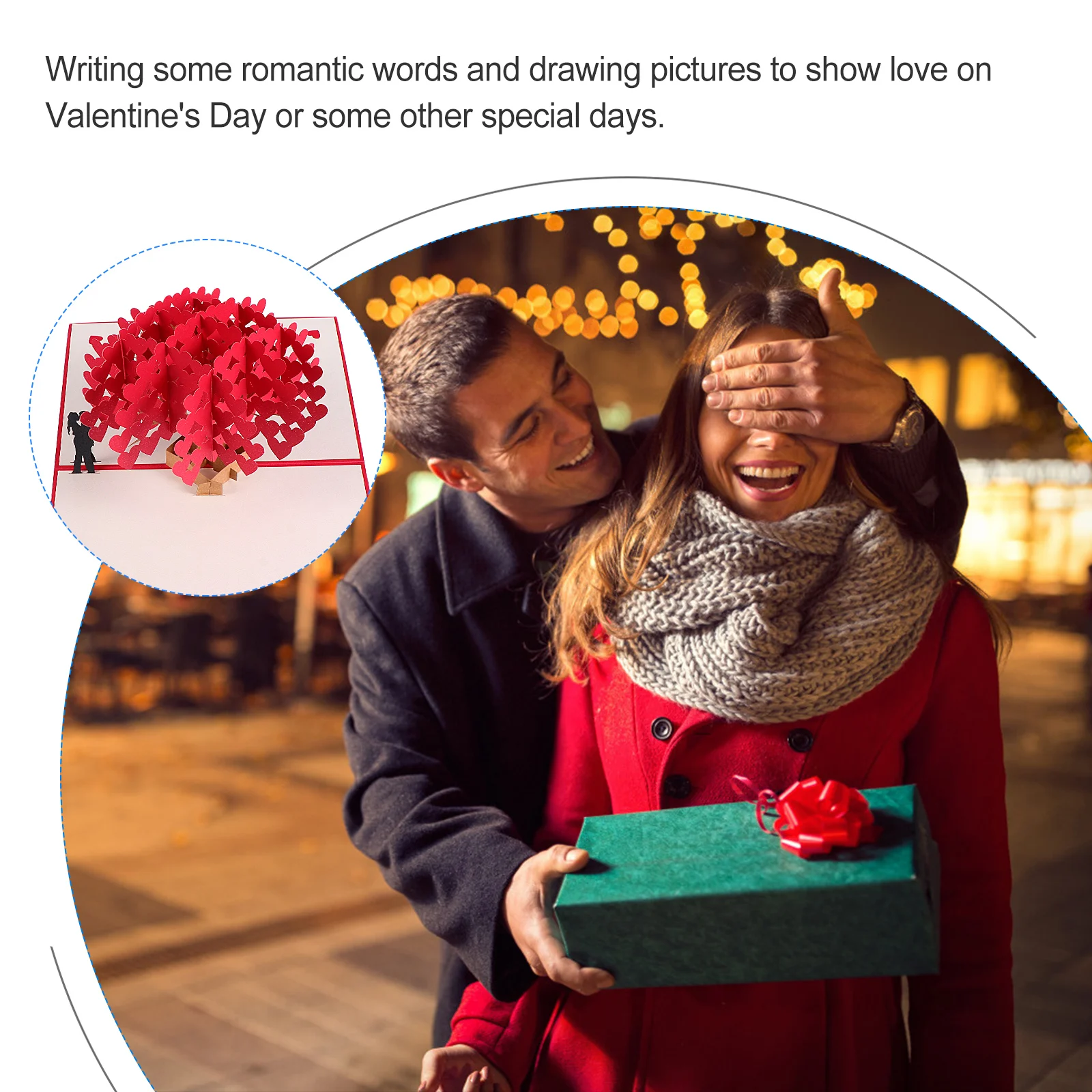

1Pc Heart Tree Greeting Card Valentine Day 3D Romantic Message Cards Special Design Exquisite Craftsmanship