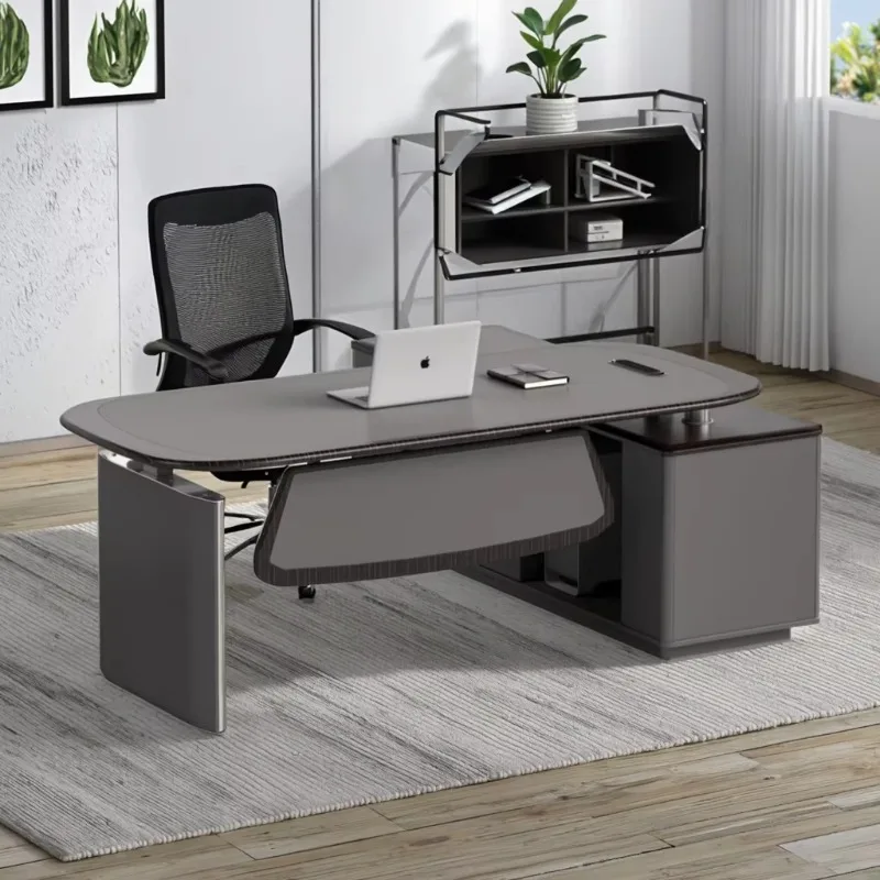 Luxury Modern Solid Wood Executive Desk Convertible Modular Multi-Function Storage Office Furniture CEO Boss Durable Home Office