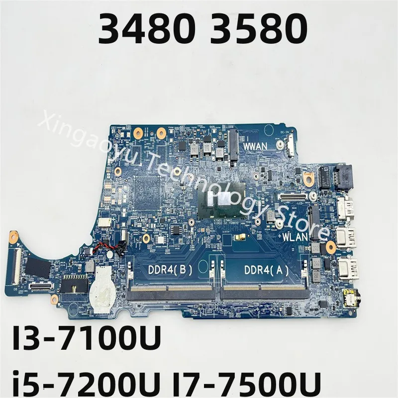 CN-02V63C 02V63C 2V63C 004JRR 04JRR Mainboard Original FOR DELL 3480 3580 Laptop Motherboard I3-7100U i5-7200U I7-7500U 16852-1