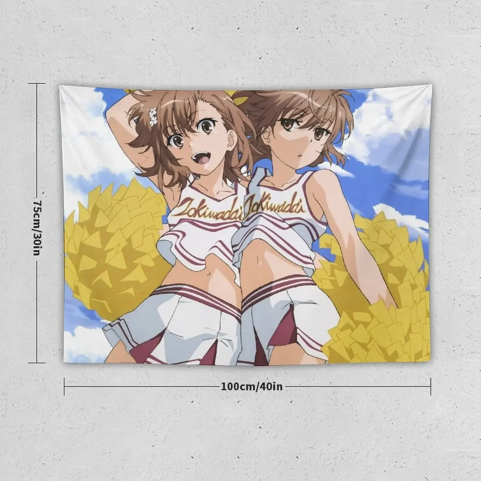 Toaru Series - Misaka Mikoto & Imouto - Cheerleaders Tapestry Room Decore Aesthetic Decoration Wall Tapestry