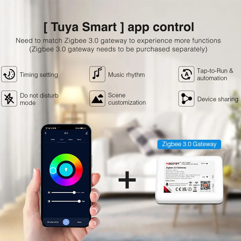 Zigbee-Contrôleur de bande LED 5 en 1, ATA Boxer 3.0G, Télécommande pour 12V, 24V, Couleur unique, Touriste, Blanc, RGB, RGBW, RGB + CCT, 2.4