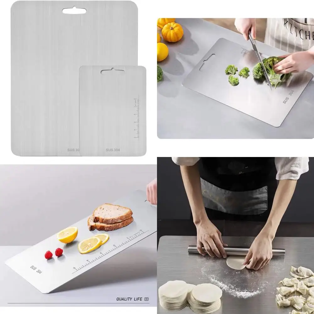 

Очень большая разделочная доска из нержавеющей стали 304 для измельчения мяса, овощей, фруктов, рыбы, сыра и замешивания теста