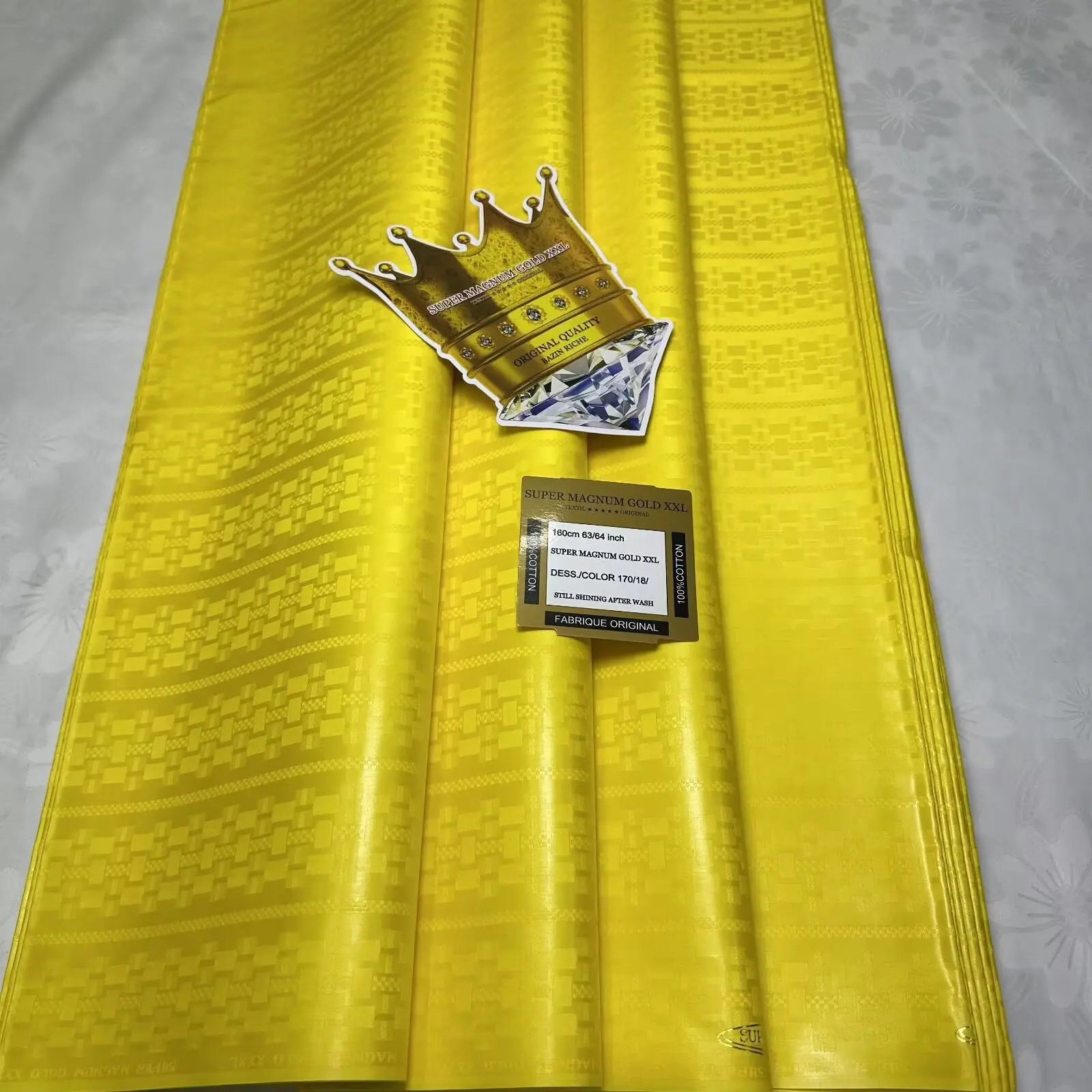 2025 การออกแบบล่าสุด 5 เมตรคุณภาพสูง Bazin Riche ผ้าผ้าแอฟริกัน 100% ผ้าฝ้าย Guinea Bazin Brode ผ้าสําหรับชุด