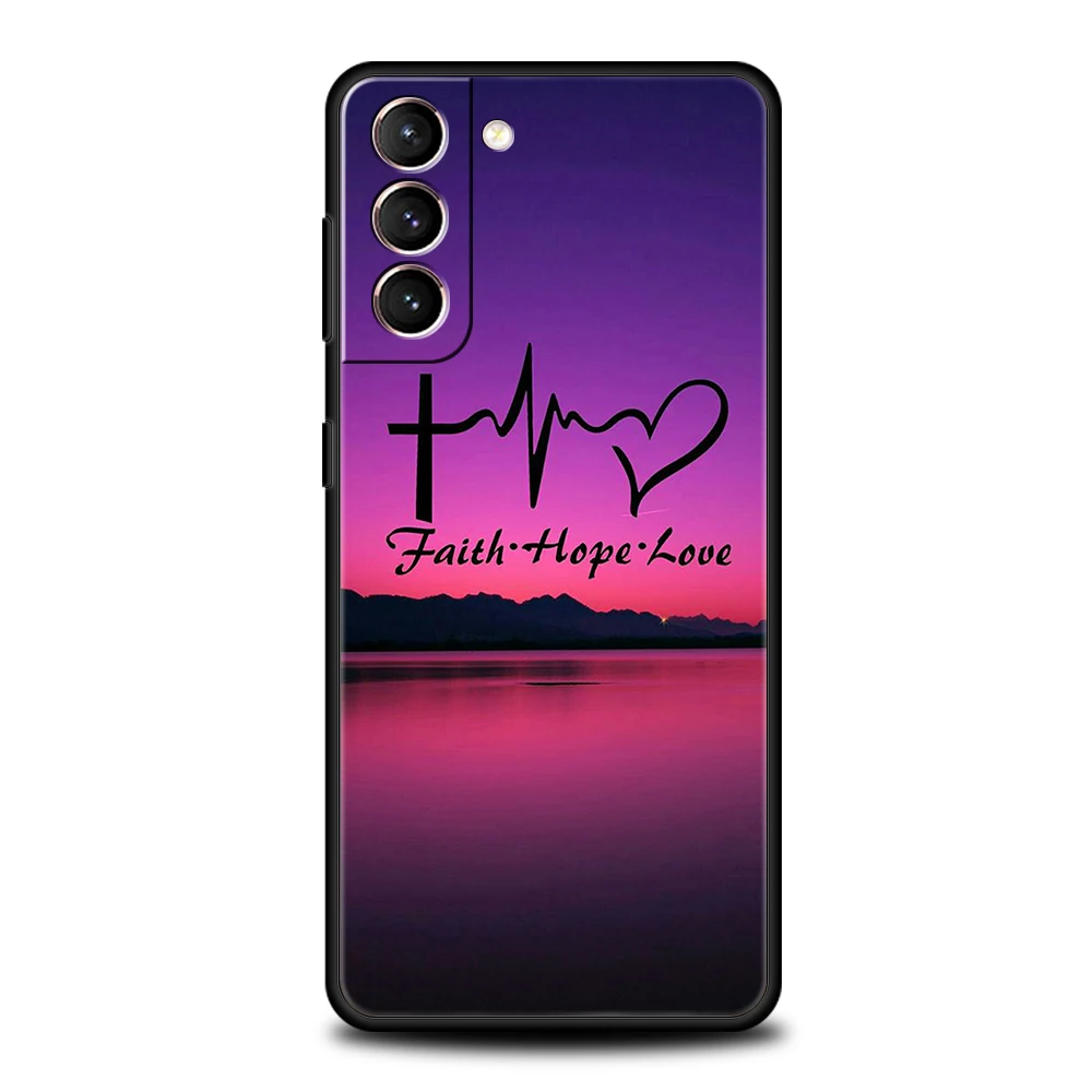 Faith Christian Religious Jesus Clear Case for Samsung Galaxy S24 S23 S22 S20 S21 FE Ultra S10 S10E S9 S8 Plus 5G Phone Cover