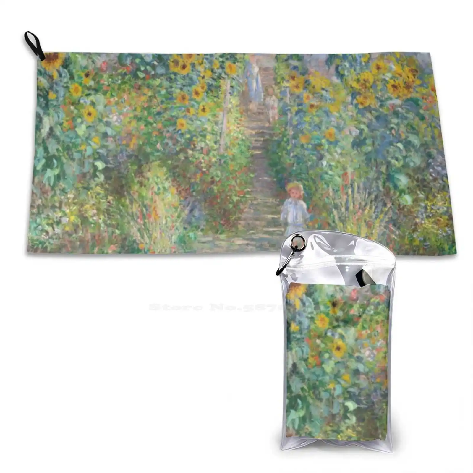 Claude , The Artist'S Garden At Vétheuil , 1881 Painting Soft Towel Quick Dry Beach Towel Classic Art Artist Claude