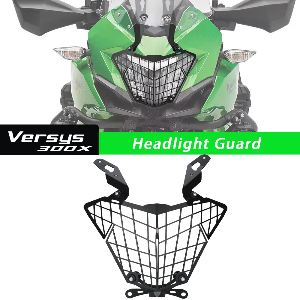 

FOR Kawasaki Versys X300 X250 ABS VERSYS300 VERSYS250 VERSYS 300 250 2017-2025 2024 2023 Headlight Head Light Guard Grille Cover