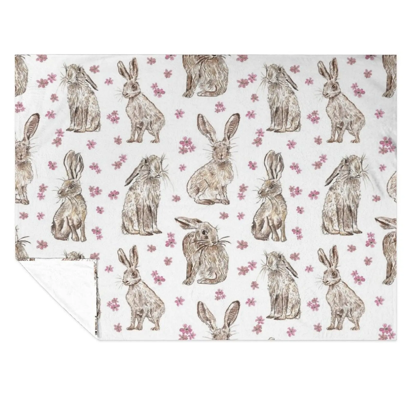 

Hares Throw Blanket Loose Plaid Travel Multi-Purpose Blankets
