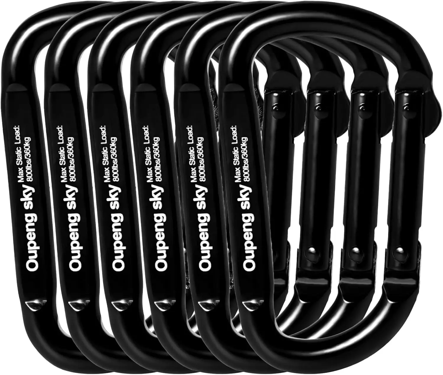 

6 Pack Heavy Duty Carabiner Clips 800lbs Iron D Ring Keychain for Camping Hiking Outdoor