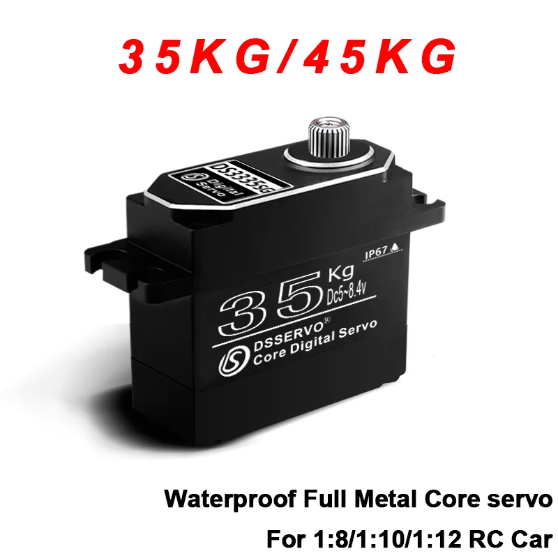 Bürstenloser Motor 35 kg 45 kg Vollmetallkern Hochgeschwindigkeitsservo Metallgetriebe Großes Drehmoment Digitales RC Baja Servo für 1/8 1/10 für RC-Car