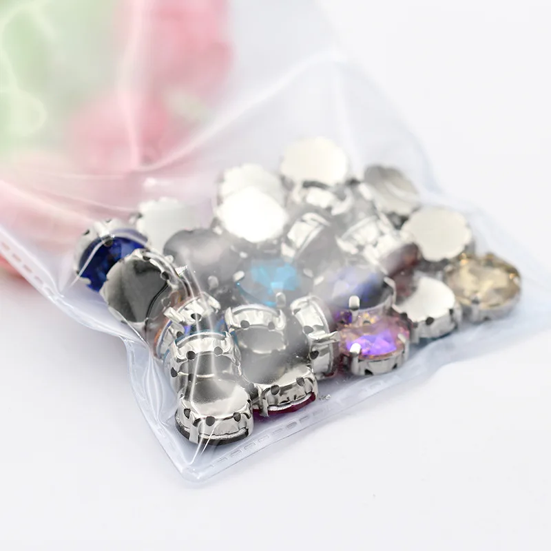 Shiny Mix Color 22 Colors Round Shape Good Quality Glass Crystal Sew on Claw Rhinestones,Diy/Clothing/Wedding Decoration