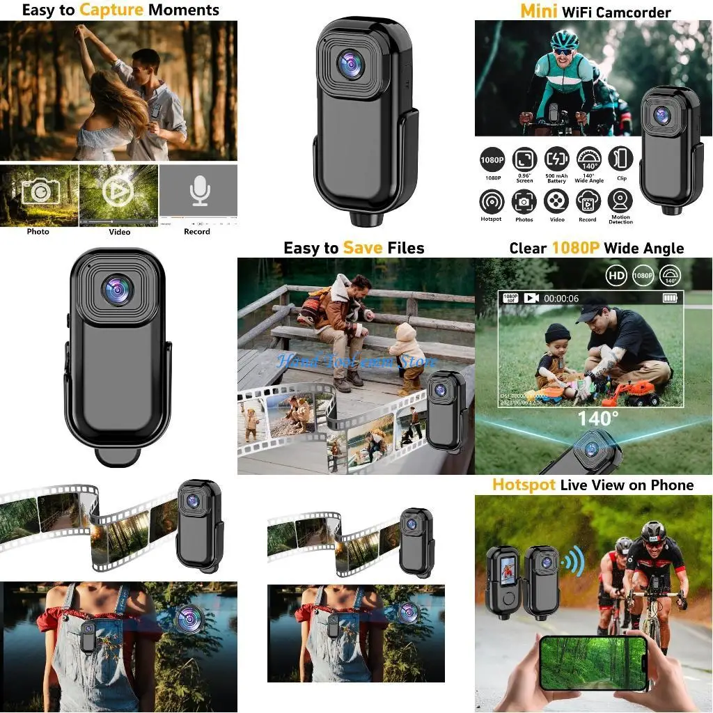 H37F Full 1080P Miniature Action Camera With Head Mount For Sports and Helmets Video Recording