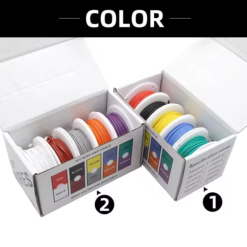 （5 Colors Mix Kit）Heat Resistant Flexible Silicone Wire 30/28/26/24/22/20/18/16AWG Stranded Cable Electrical Tinned Copper Wires - Image 4