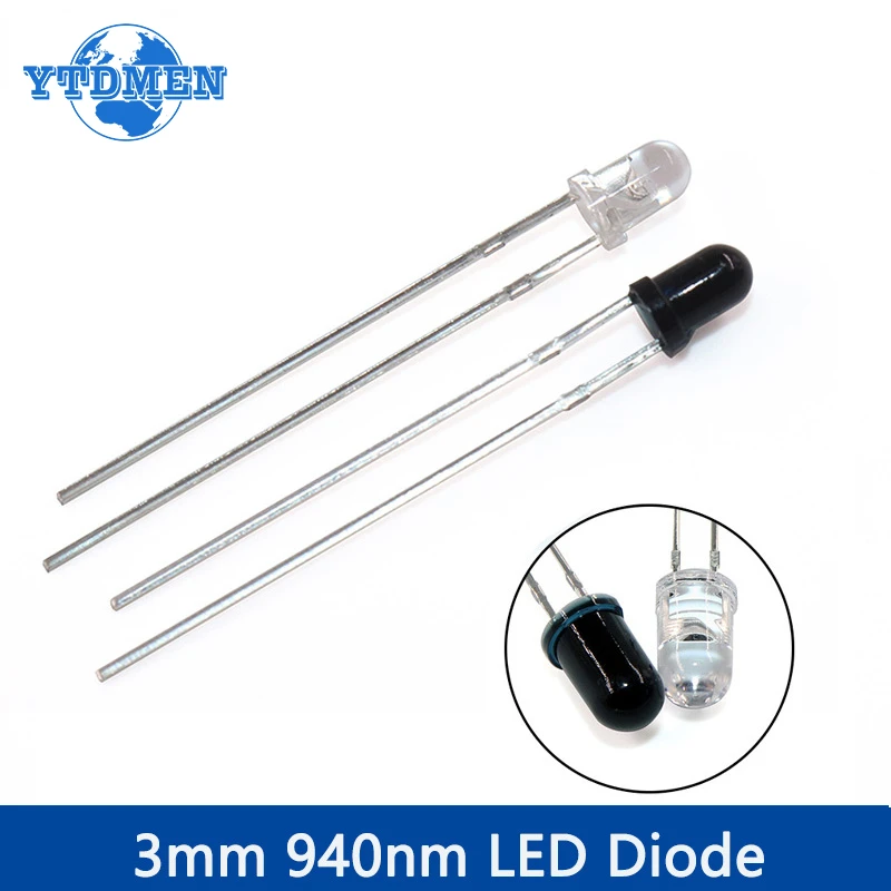 20 sztuk/zestaw 3mm 5mm 940nm LED emiter podczerwieni i dioda odbiornika podczerwieni F3 F5 diody LED, dla Arduino