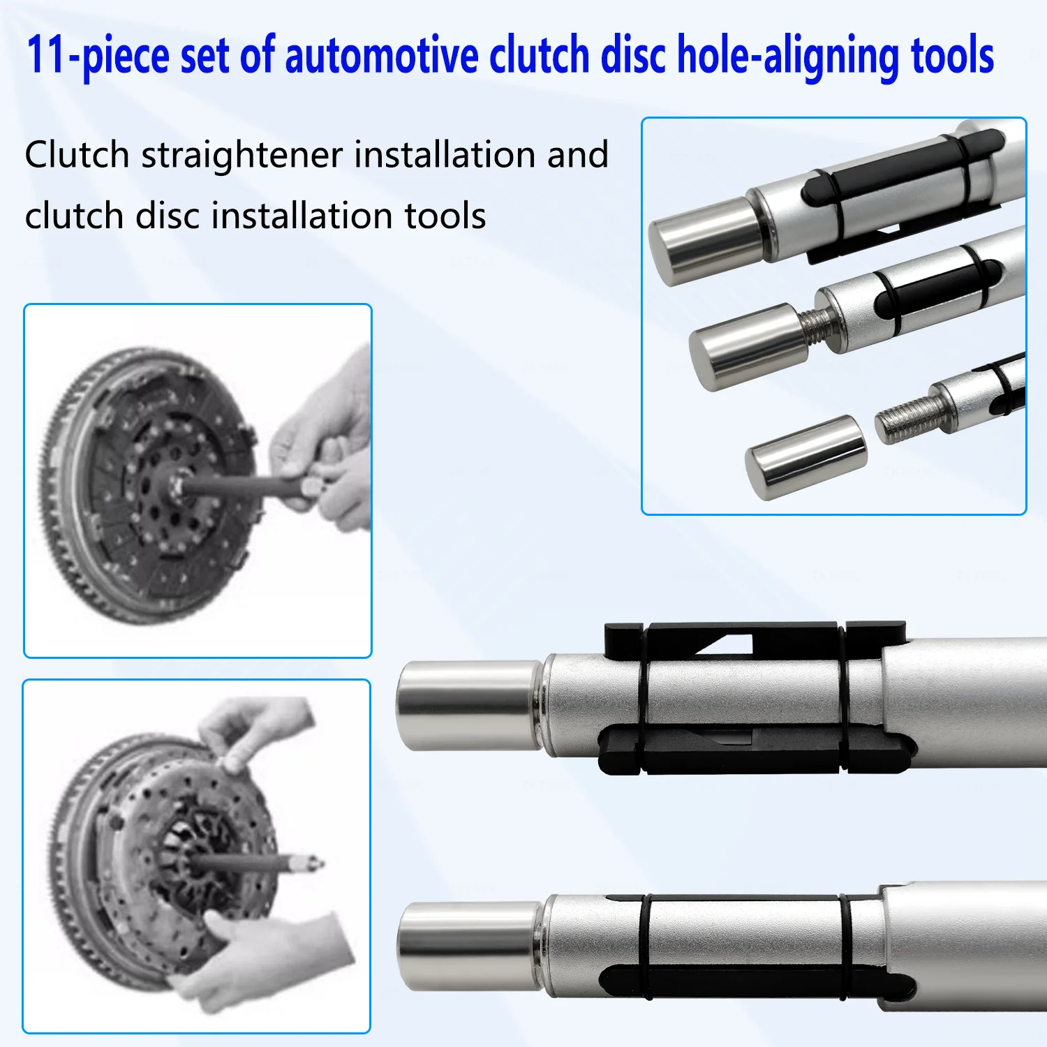 11-Piece Clutch Center Shaft Alignment Tool Kit, Clutch Plate Alignment Tool with 3-Axis Clutch Installation and Removal Tool