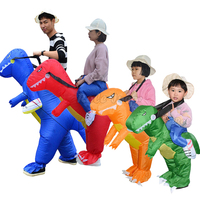 Red Green Dinosaur Inflatable Costume Cartoon Anime Dress Suit Purim Performance Halloween Party Cosplay Costumes for Kids Adult