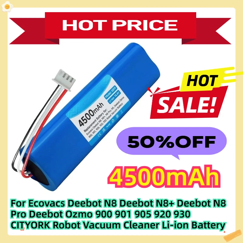 

For Ecovacs Deebot N8 Deebot N8+ Deebot N8 Pro Deebot Ozmo 900 901 905 920 930 CITYORK Robot Vacuum Cleaner Li-ion Battery