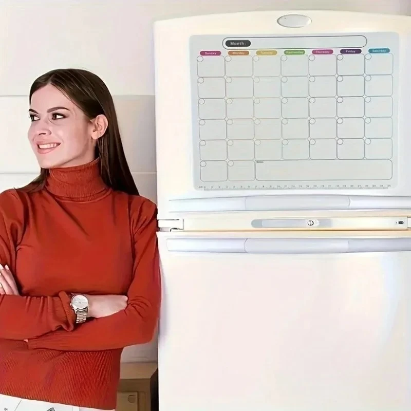 A Refrigerator Magnet ,Monthly And Weekly Planner, Magnetic Calendar Sticker, Soft Note Message Board image 6