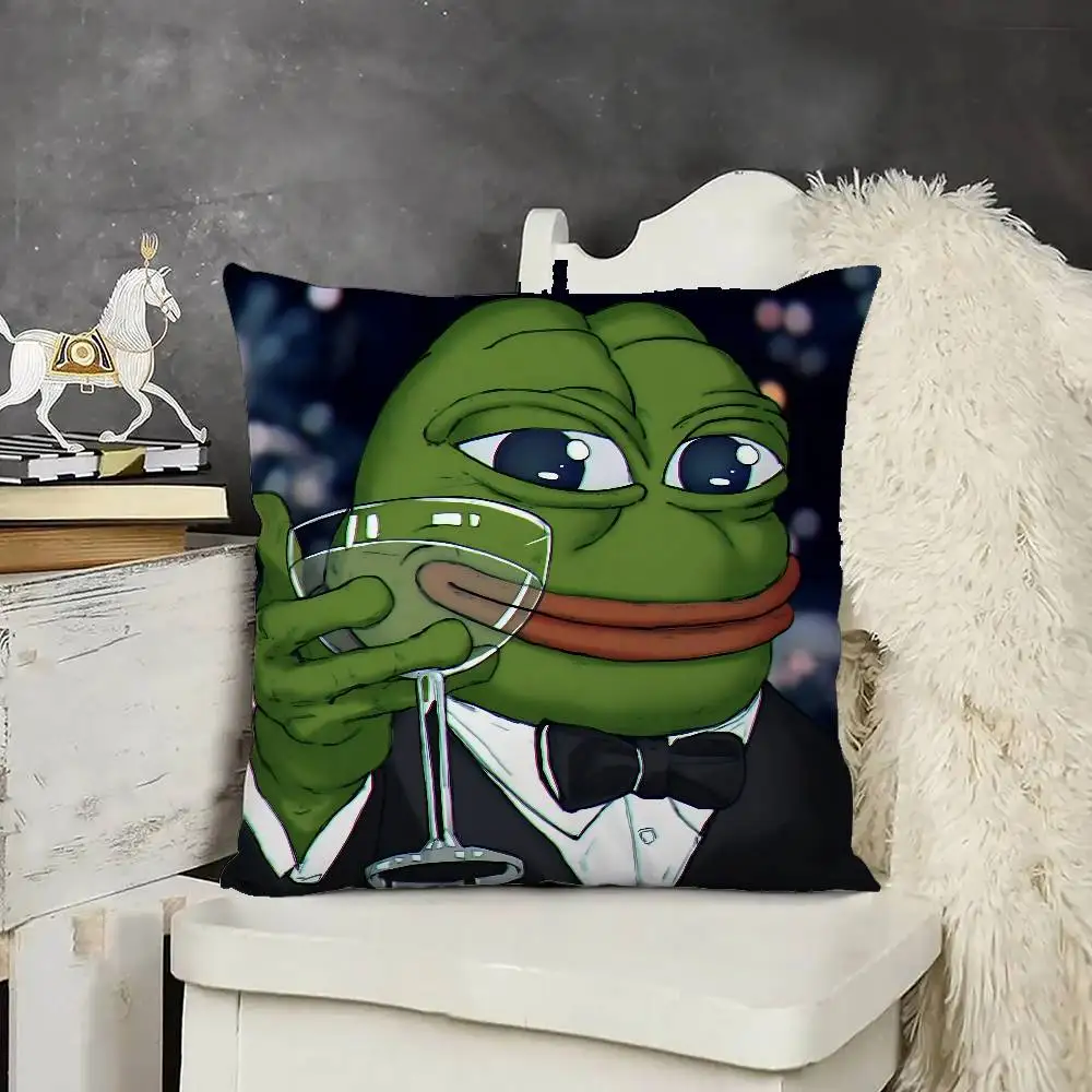 مضحك P-Pepe الضفدع حزين كيس وسادة رمي غطاء وسادة الشمال خمر نمط وسادة تغطي غرفة المعيشة المنزلي أريكة الأريكة مقعد ديكور