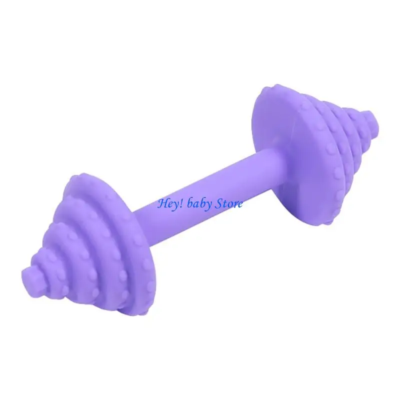 

Q1FE Sensory Teething Toy Dumbbell Soother Chewable for Baby 6 Months and Up