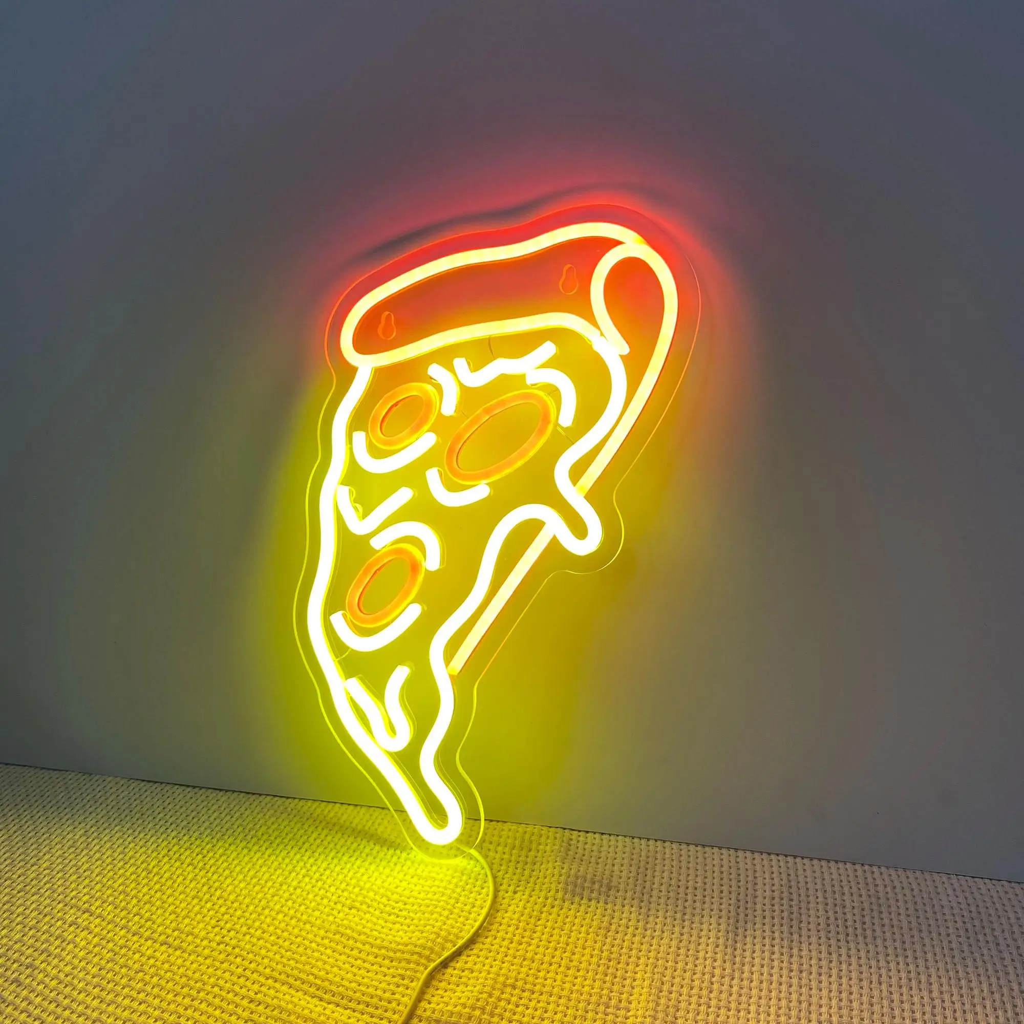 Pizza Neon Sign USB Neon Wall Decor Kitchen Dinning Room Dimmable Sign Personalized Restaurant Cafe Shop Wall Decor Sign