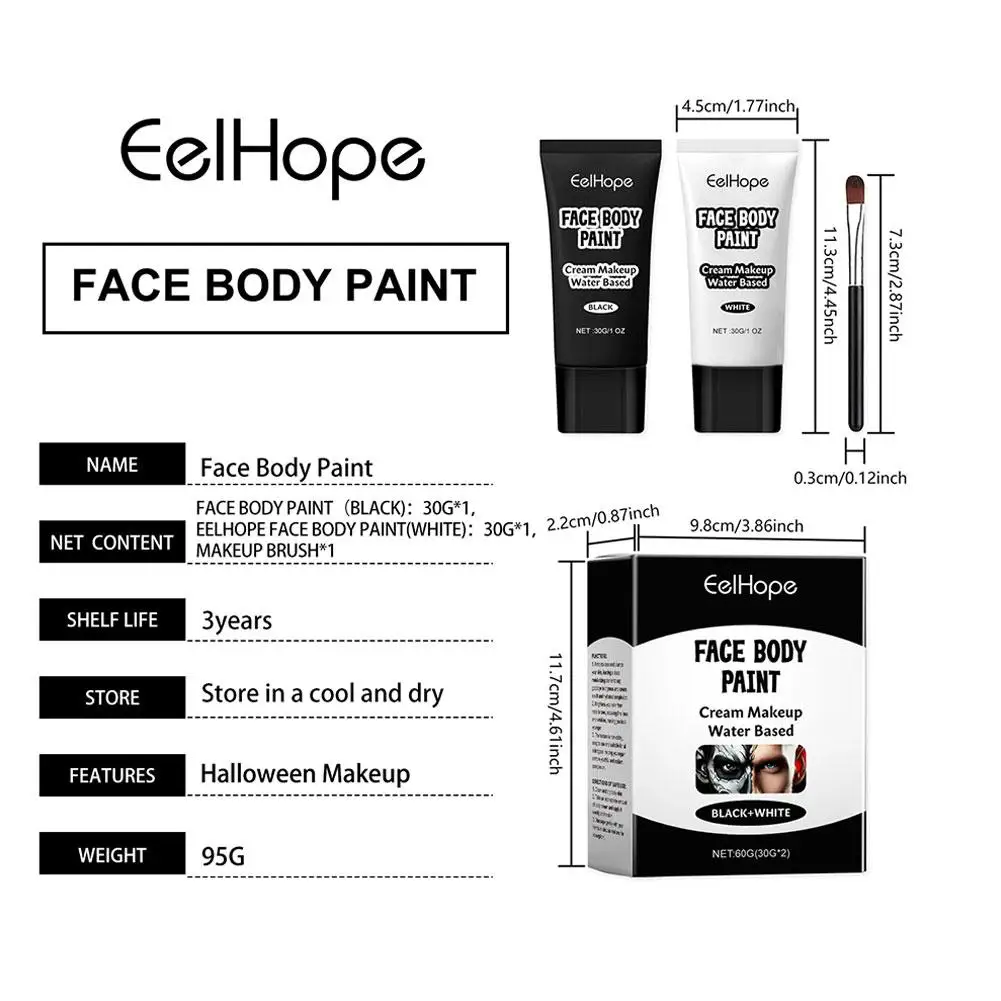 White Makeup Foundation Cream Concealer Halloween Cosplay Halloween Cosmetics Cream Face Make-Up Lasting Long Face White M4C3