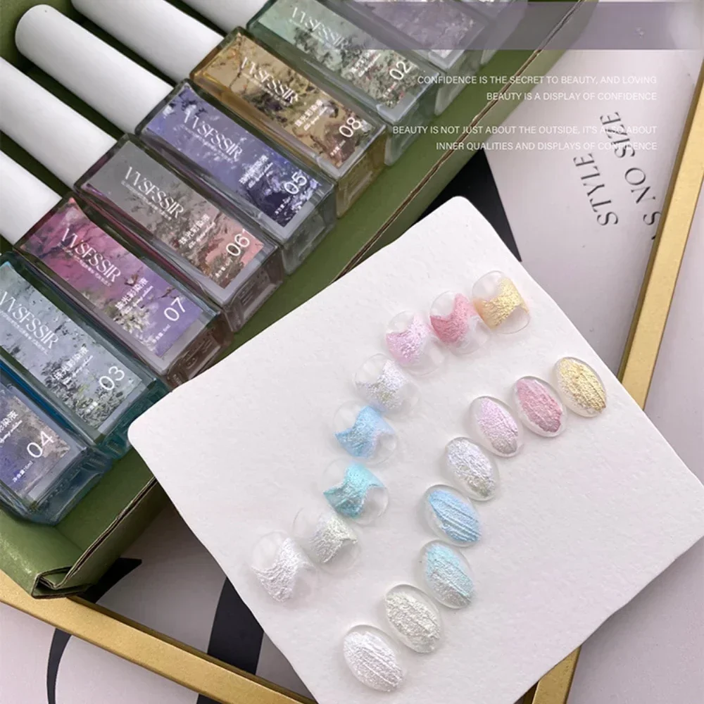 

6ml Pearlescent Watercolor Blooming Gel Polish Gradient Marble Semi Permanent Nail Varnish Gel Paint Nail Art Design Supplies