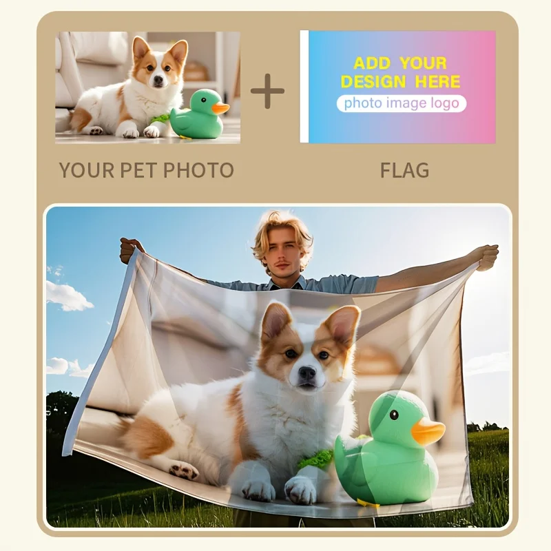 Bandera Personalizada con Texto, Foto, Publicidad, Juego, Equipo, Exterior, Cumpleaños, Boda, Fiesta, Graduación, Concierto, Ban