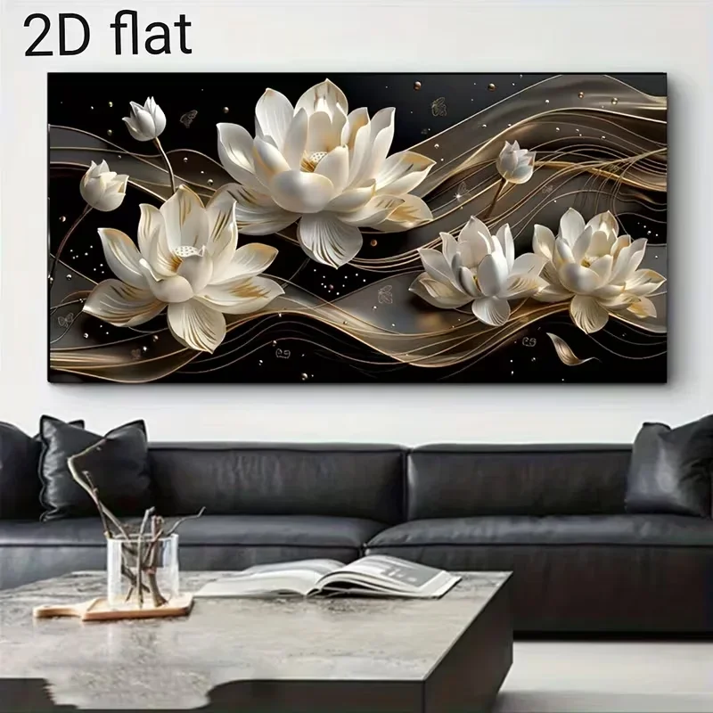 Multiple sizes 1pc frameless  Large size Canvas Painting, Single Modern Canvas Poster Featuring Abstract Art of Magnolia Flowers