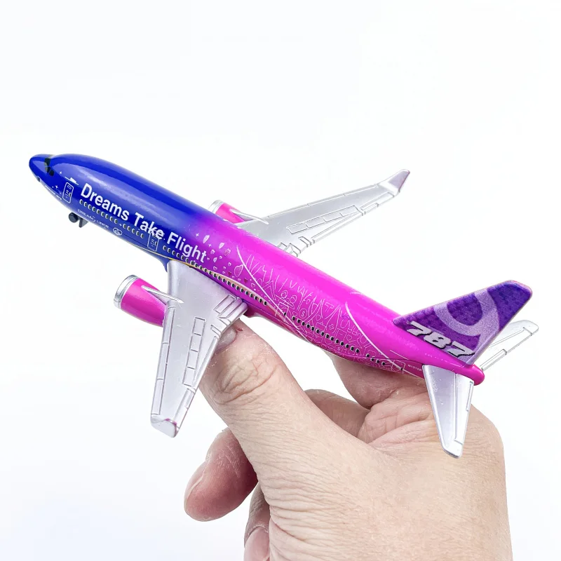 طائرة نموذجية ملونة 787، زخرفة تزيين سطح المكتب، مناسبة للتجميع وإعطاء الهدايا، نموذج معدني مصبوب #5