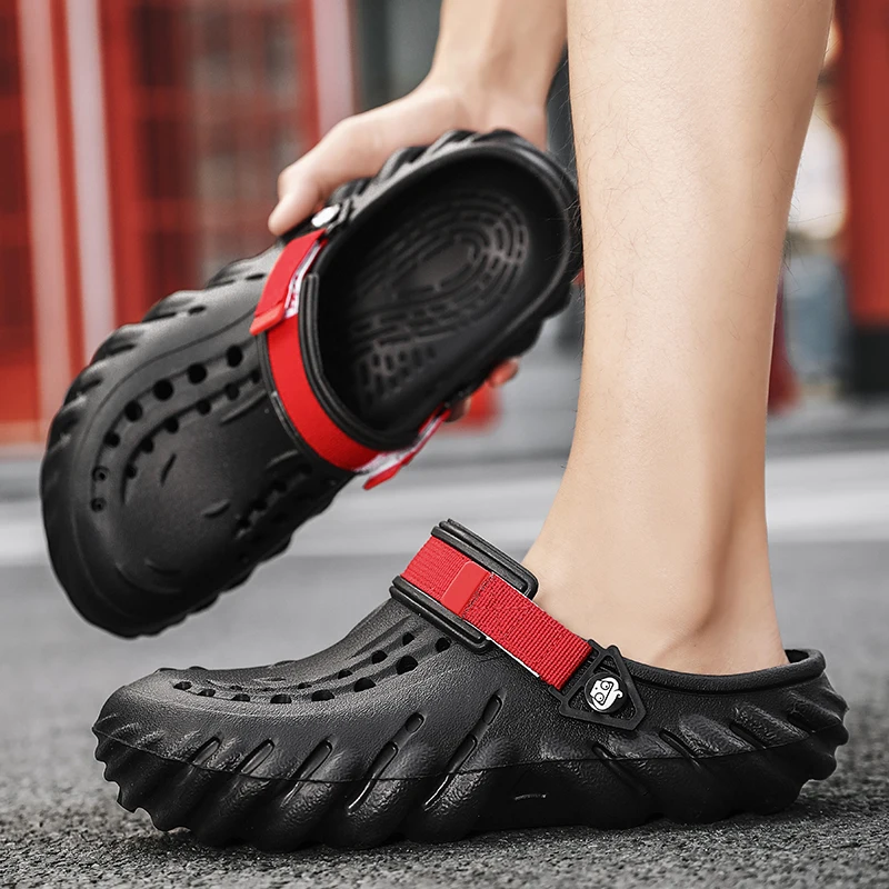 A14 Men Clogs Sandals Summer Outdoor Slippers Cholas Beach Aqua Shoes Men Chunky Soft Sole Light Garden Sandals cloud slipper