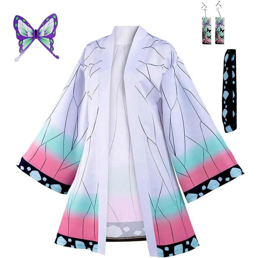 

Demon Kochou Anime Shinobu Cosplay Costume Kanae Cosplay Clothes Butterfly Clip Uniform Slayer Cloak Halloween Outfit