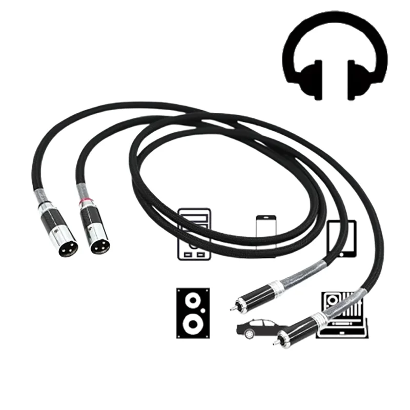 

Профессиональный соединительный аудиокабель Duo Premium OCC Copper High-Fidelity RCA-XLR FA-220 с разъемами-разъемами и вилкой