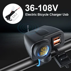 Quick Charge QC3.0 Socket Adapter Port Outlet Waterproof DC 36V to 108V Electric Scooter Motorcycle Bike Usb Charger 48V 72V 90V