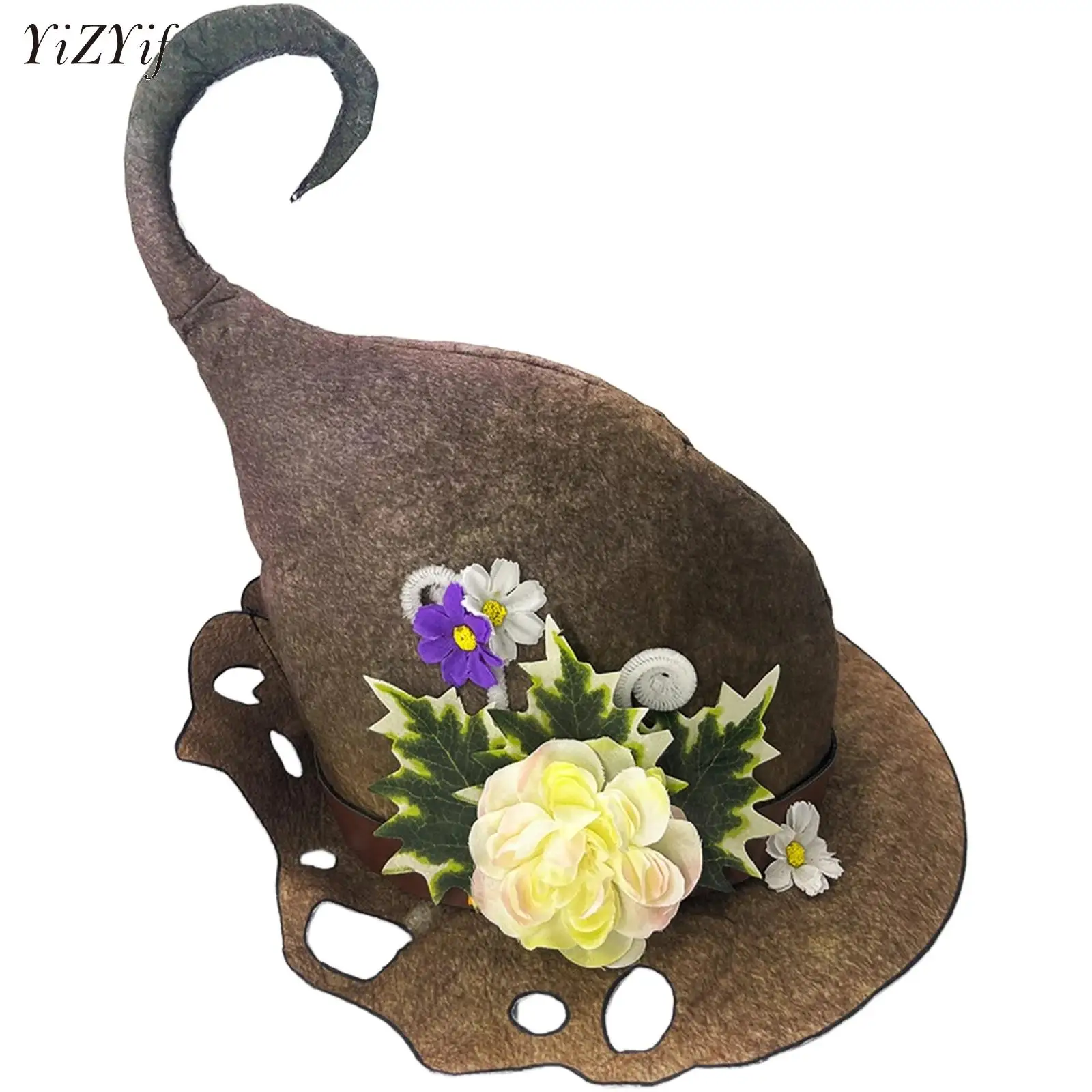 

Lotus Leaf Witch Hat Easter Decor Flower Hat Artificial Plant Lotus Hat Carnival Party Costume Gifts Sequins Witch Wizard Hat