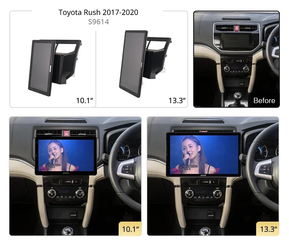 1920*1080 Nano Ownice Android10.0 for Toyota Rush 2017-2020 Car Radio Video Audio 13.3'' IPS Rotatable 360 6G 128G Tesla Style