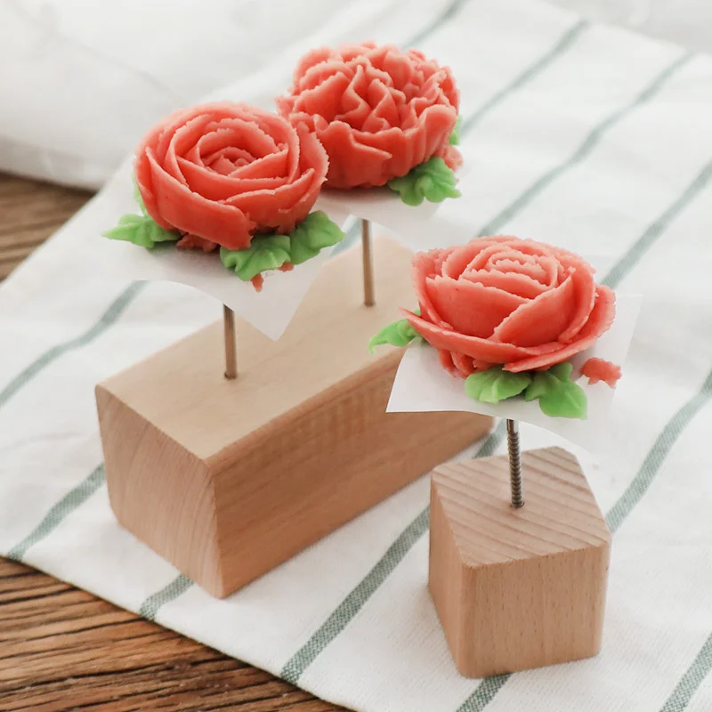 Wood Mounting Base Flower Nail Table Baking Display Carving Holder Decor Stand Wooden Tool Manicure