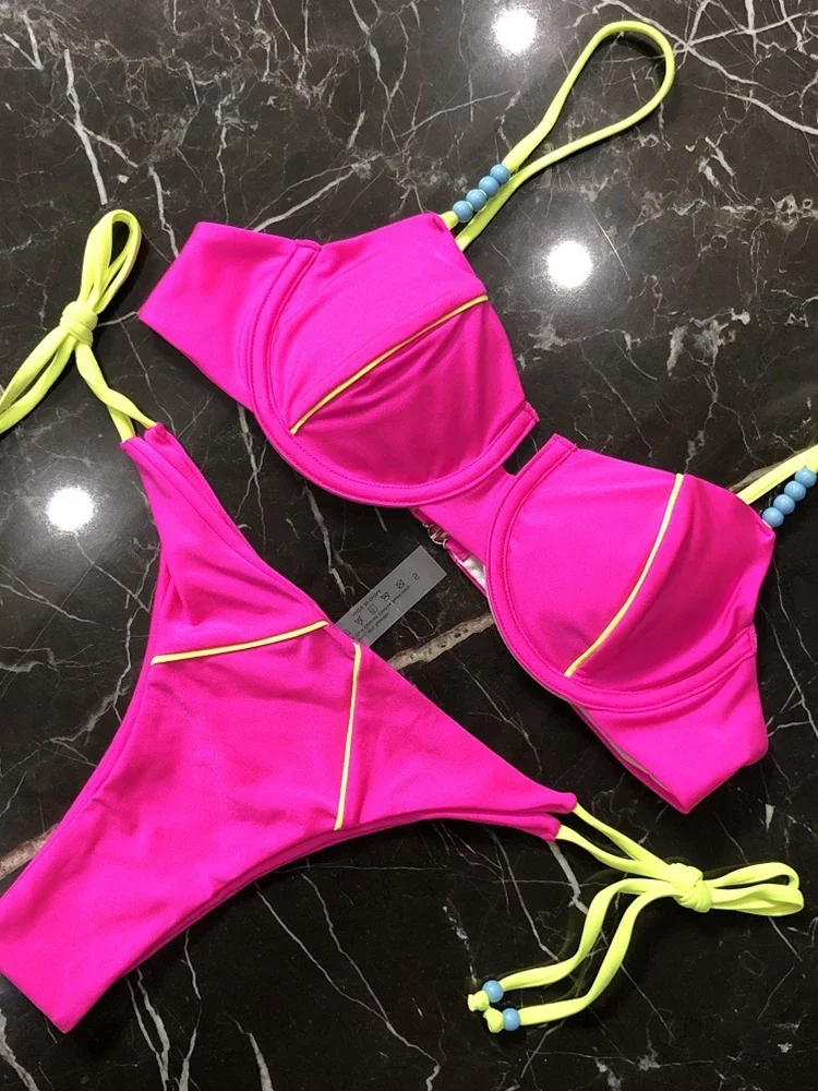 Sexy Bikini 2022 Push Up Bikini Set Yellow Swimwear Women Micro Swimsuit Female Bandage Biquini Beach Wear Swimming Two-Piece