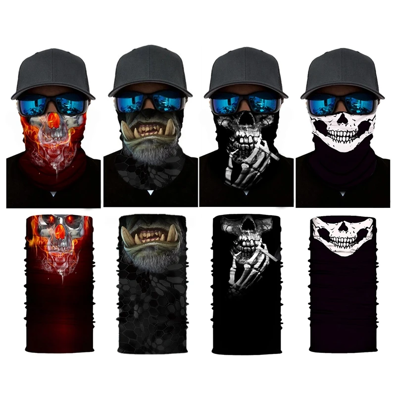 Motorcycle Riding Gaiter Face Mask Neck Gaiter Face Mask For Men Women For Fishing Hiking Running 3D Styling (10Pcs)