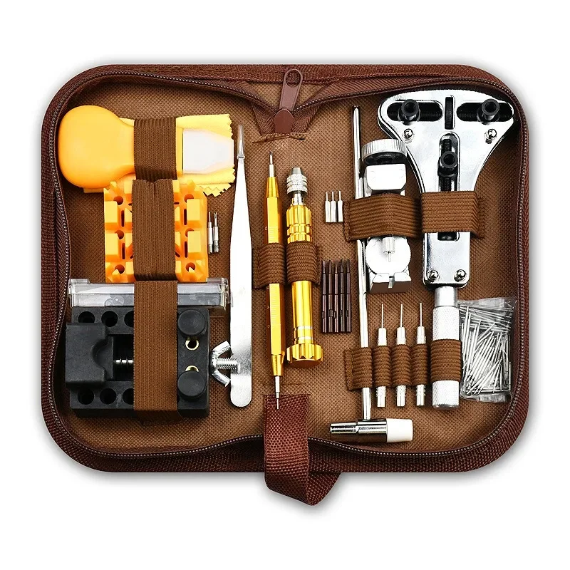 Watch Repair Tool Kit Watch Repair Tools with Opener Remover Tweezers Holder Clock Battery Replacement Strap Needle Set