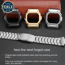 soild Stainless Steel For Casio G-SHOCK Metal Bezel Watch Case Strap For DW5600 GM5610 GW-B5000 Men‘s Modified Set Watchbands